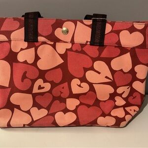 Coach Heart Patterned Tote Bag - Red and Pink